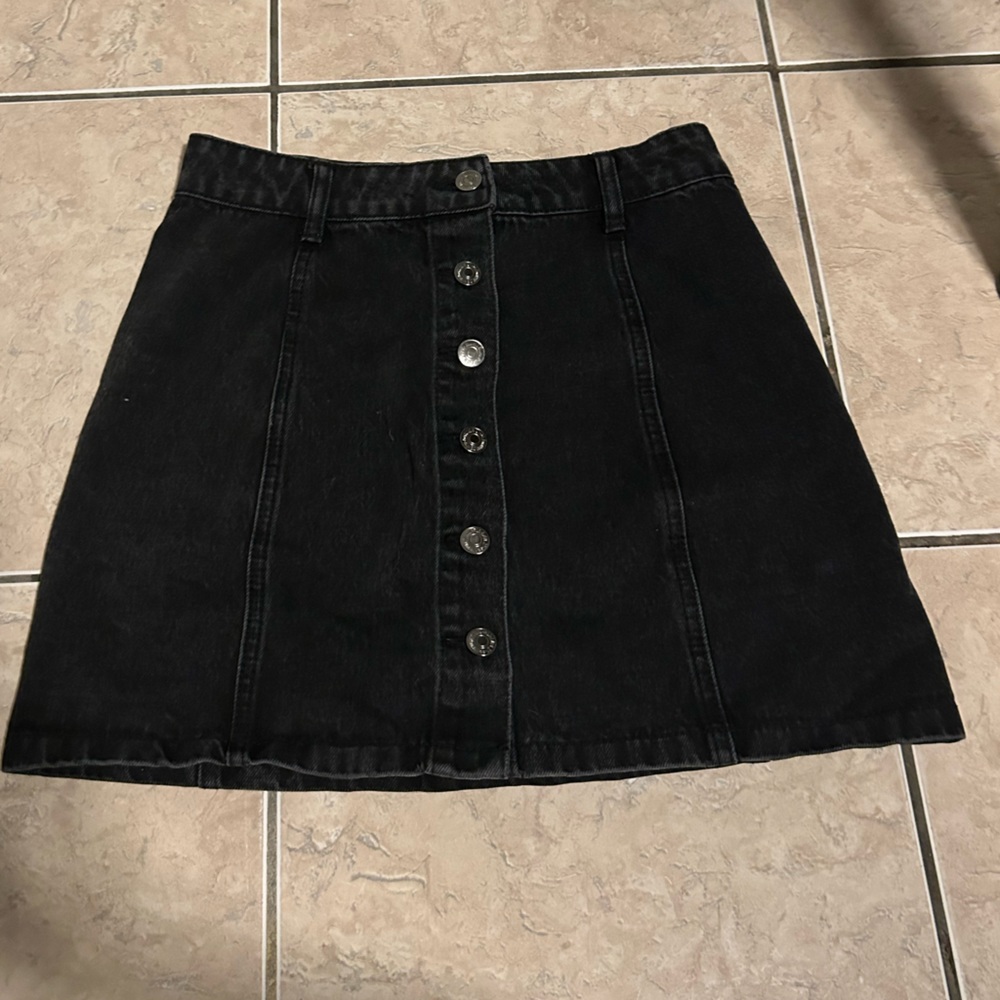 Button Up Jean Mini Skirt